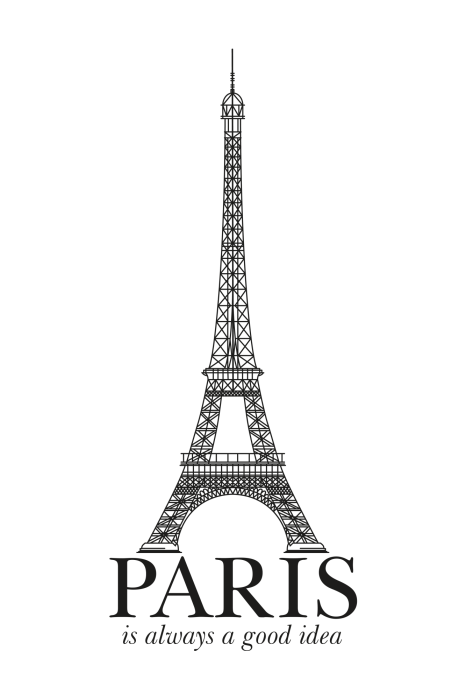 Poster  Un dessin minimaliste de la tour Eiffel