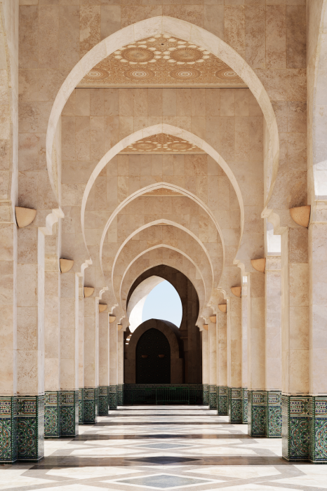 Poster  Arcades symétriques illuminées par le soleil