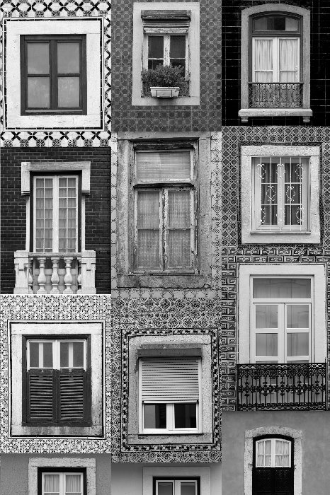 Poster  Une collection de fenêtres décoratives d'immeubles de rapport