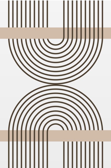 Poster  Motif géométrique arches noires en style minimaliste