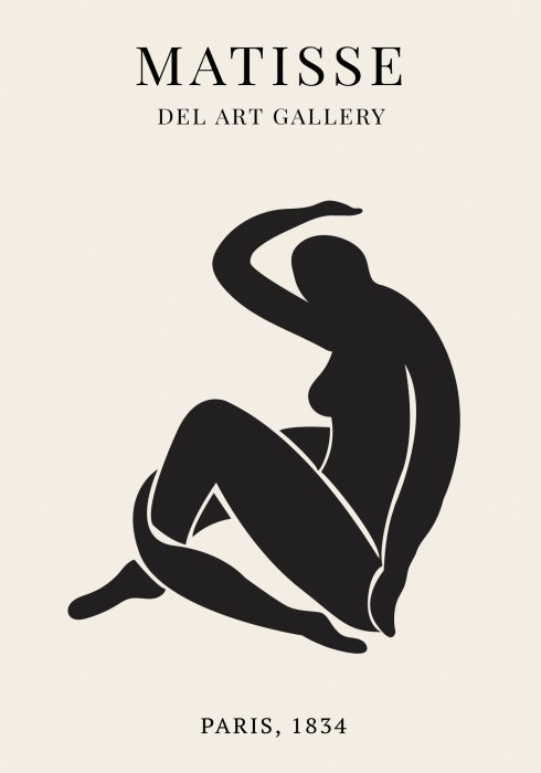 Poster  Silhouette d'une femme dans le style d'Henri Matisse