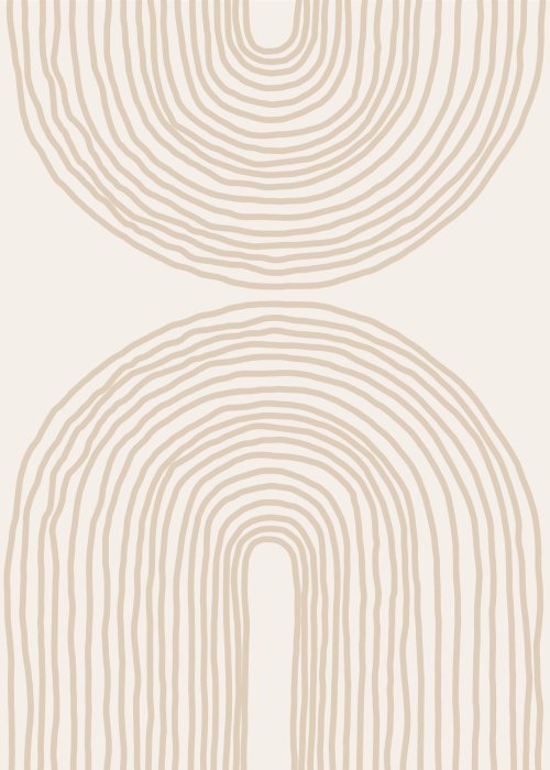 Poster  Arcos geométricos abstractos sobre fondo beige