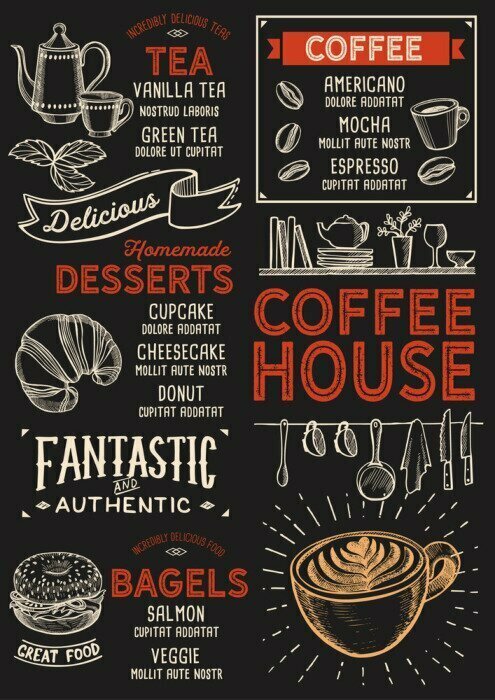 Poster  Menu du café rétro