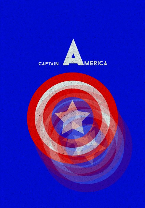 Poster  Logo de Captain America sur fond bleu