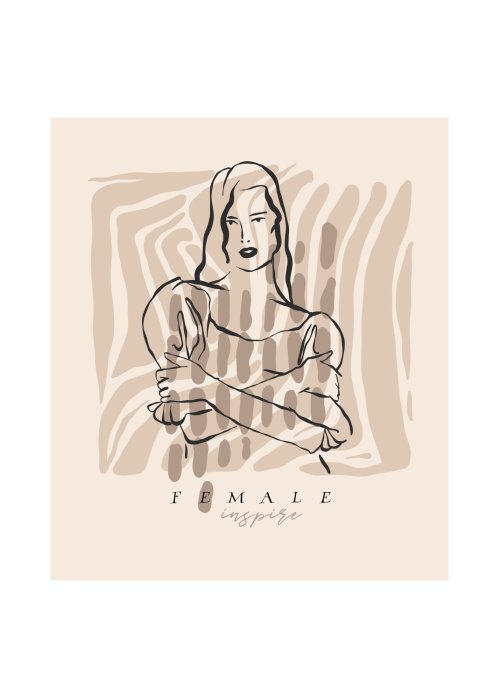 Poster  Femme dans un décor abstrait illustration