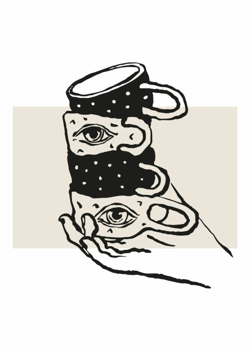 Poster  Tasses de café graphique abstraite