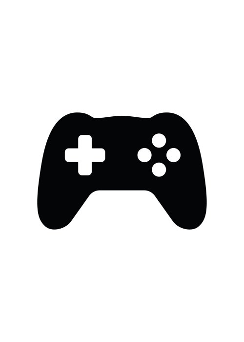 Poster  Manette de jeu noire sur fond blanc