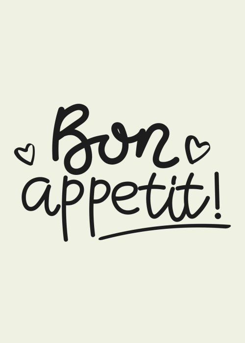 Poster  Bon Appetit – texte sur fond beige