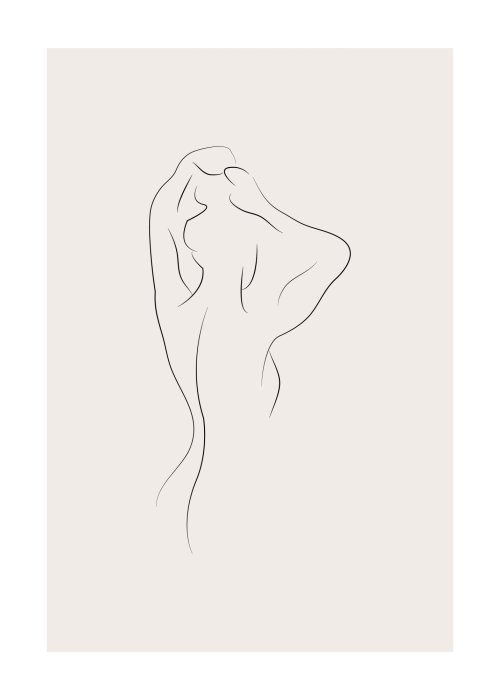 Poster  Silhouette féminine en style line art