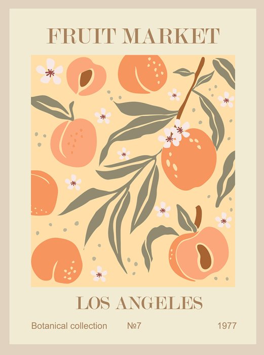 Poster  Branches d'arbres avec des pêches