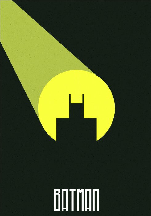 Poster  Une version minimaliste de Batman sous les projecteurs