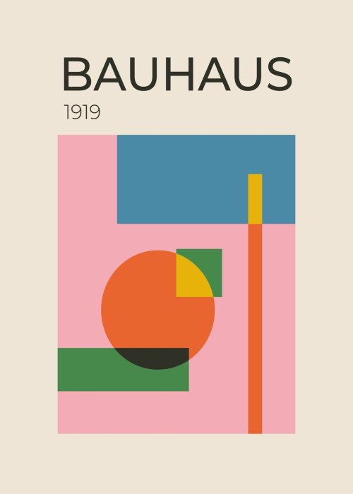 Poster  Abstraction moderniste dans le style Bauhaus