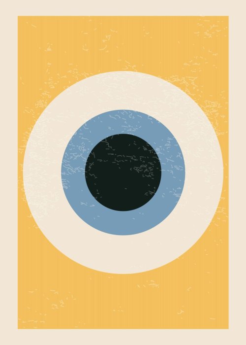 Poster  Composition géométrique cercles minimalistes inspirée du Bauhaus