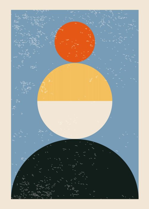 Poster  Composition géométrique inspirée du Bauhaus avec fond texturé