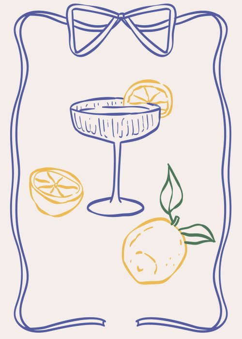 Poster  Illustration moderne avec un cocktail