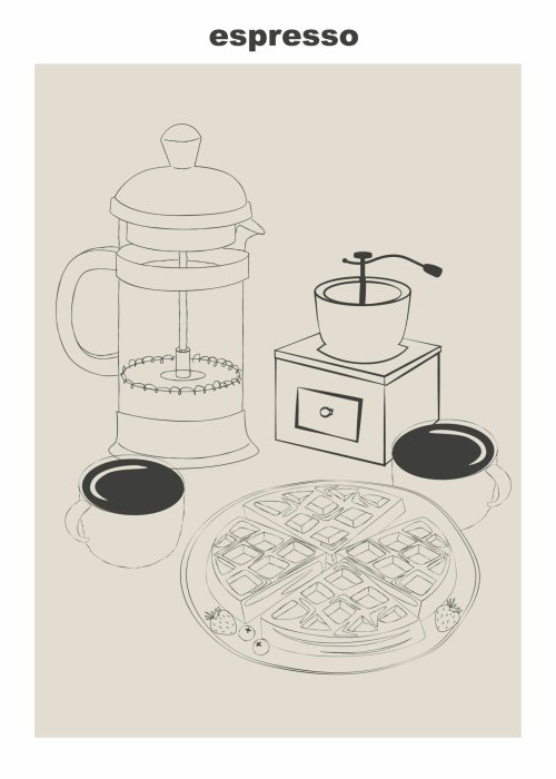 Poster  Café espresso illustration minimaliste