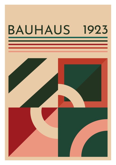 Poster  Abstraction géométrique de style Bauhaus
