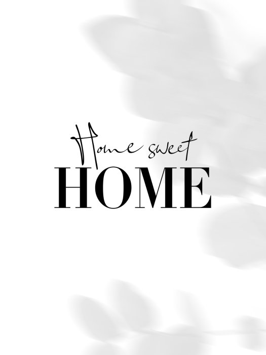 Poster  Home sweet home typographie minimaliste