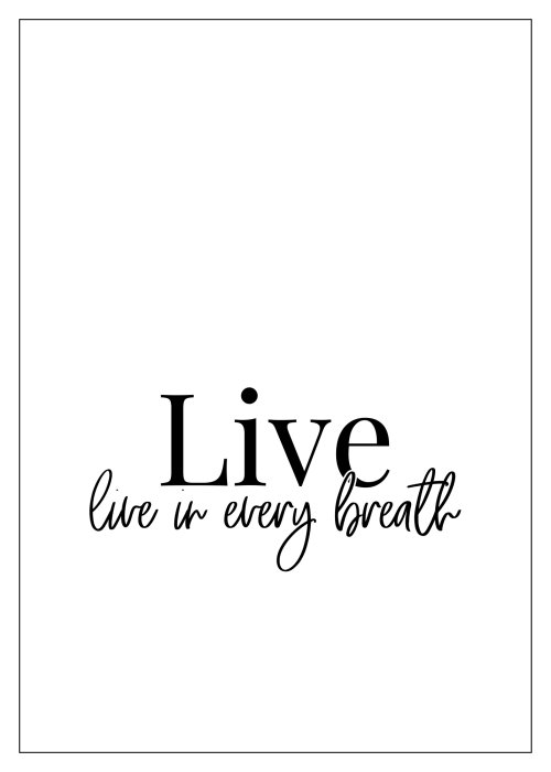 Poster  Citation sur la vie sur fond blanc