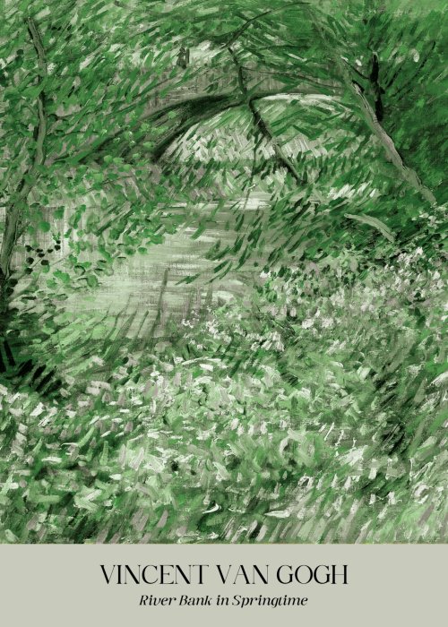 Poster  Art dans le style de Van Gogh Rive de la rivière au printemps