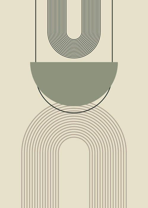 Poster  Formes géométriques avec des arcs abstraction