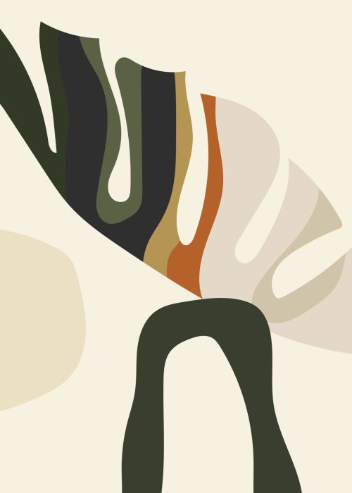 Poster  Abstraction dans le style bohème avec une feuille