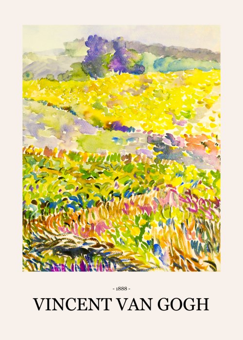 Poster  Prairie colorée dans le style de Vincent Van Gogh