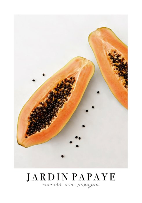 Poster  Jugosos frutos de papaya