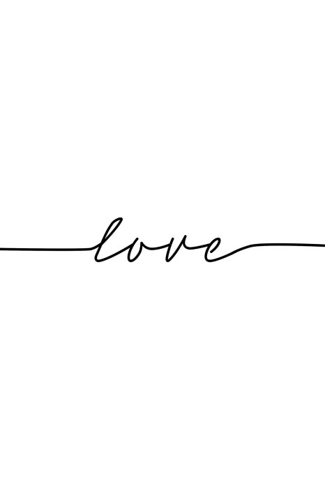 Poster  Love inscription minimaliste sur fond blanc