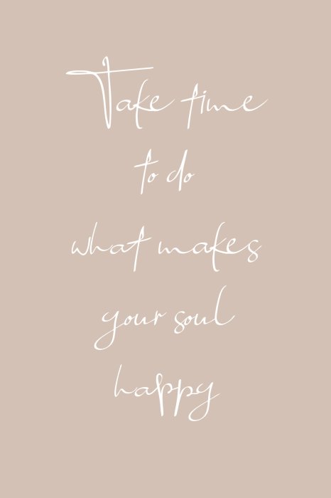 Poster  Citation sur le bonheur sur fond beige