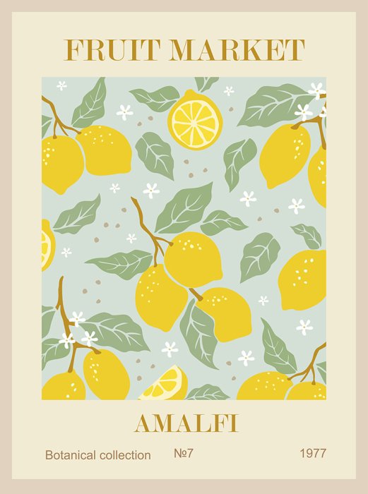 Poster  Fruits de citron sur des branches d'arbres