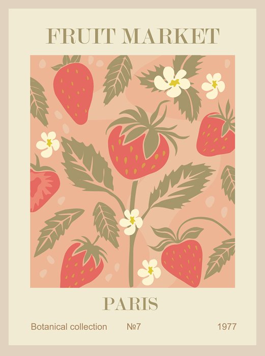 Poster  Fraises juteuses