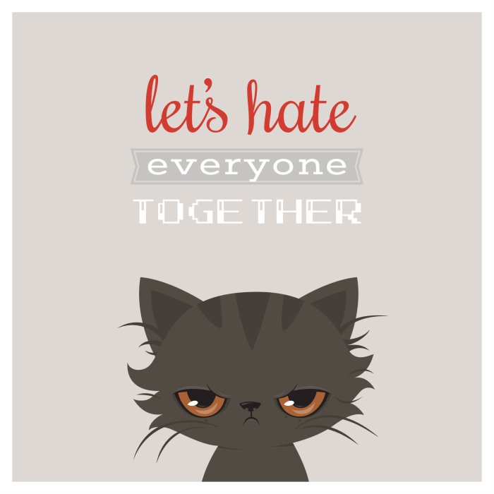 Poster  Chat avec une inscription amusante