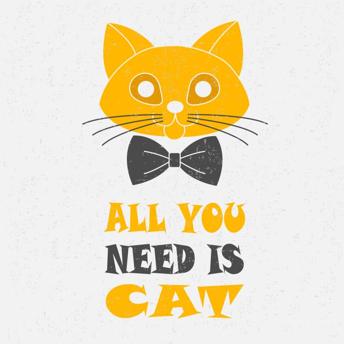 Poster  Inscription avec un dessin de chat