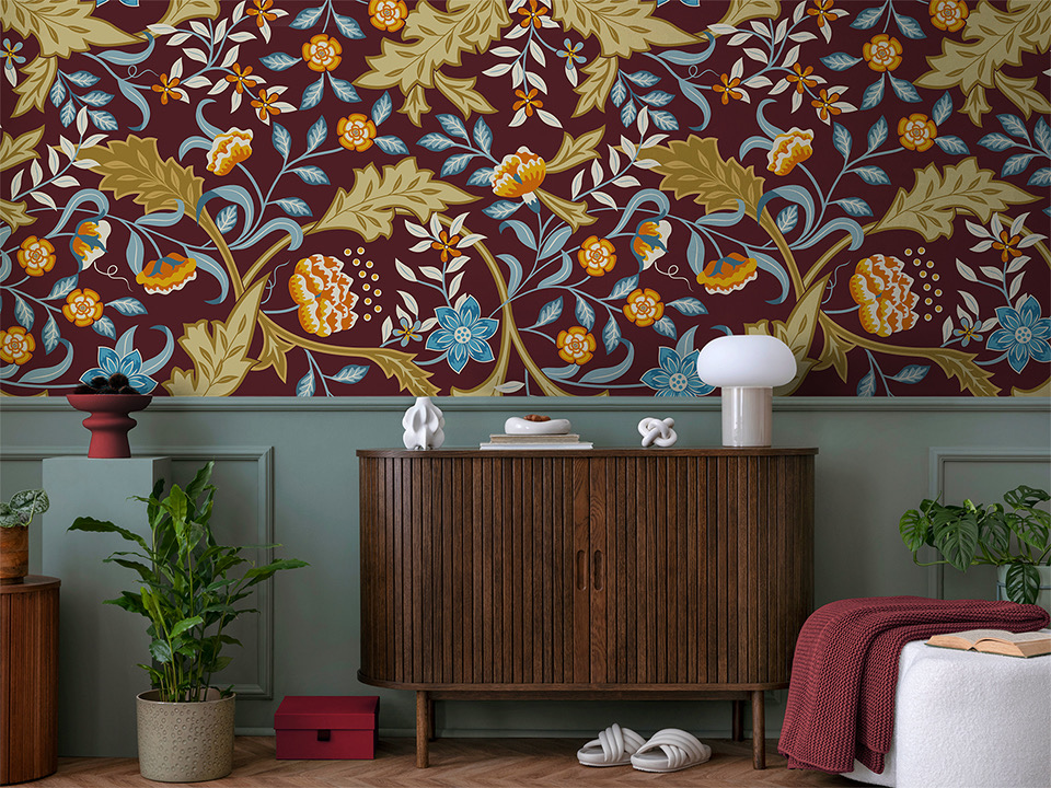 Papier peint d'automne bordeaux