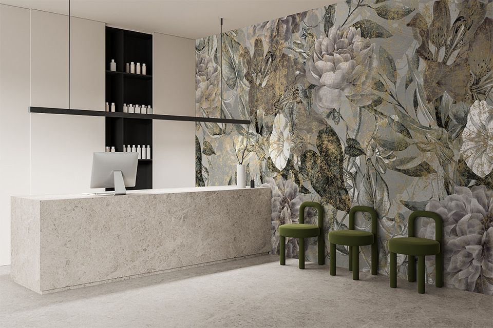 Papier peint floral vintage