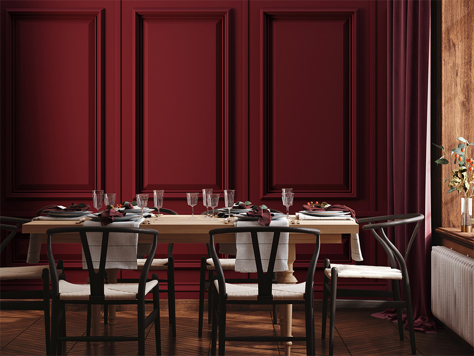 Papier peint stuc bordeaux