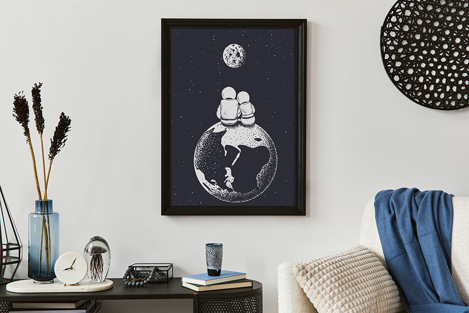 Poster Astronautes sur la lune