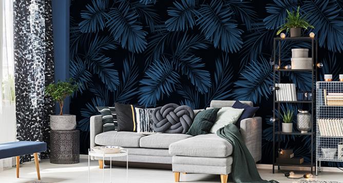 Le papier peint bleu marine - misez sur un accent sombre pour votre décoration d’intérieur !