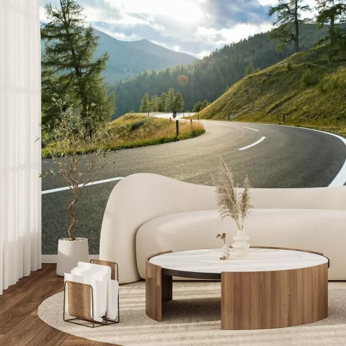 Papier peint  Route pavée dans les montagnes