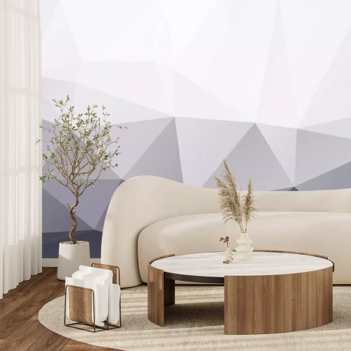 Papier peint  Abstrait 3D volumes gris et blanc