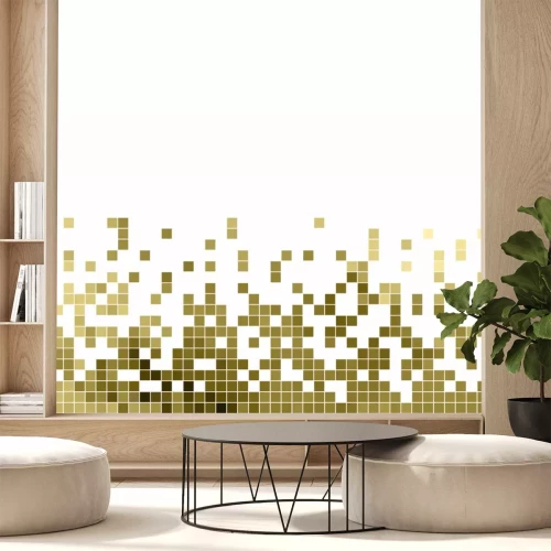 Sticker  Pixels marron sur fond blanc