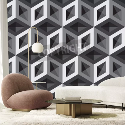Papier peint  Motif 3D cubes