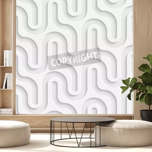 Papier peint  Labyrinthe blanc 3D