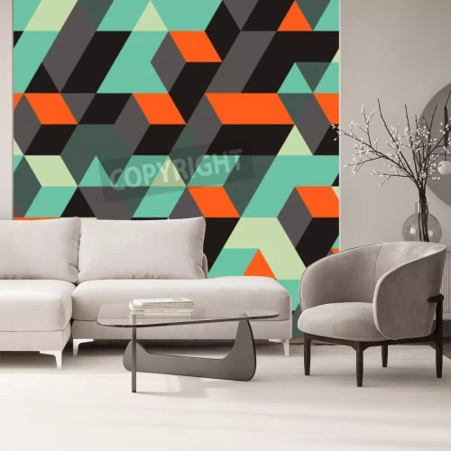 Papier peint  3D forme géométrique motif