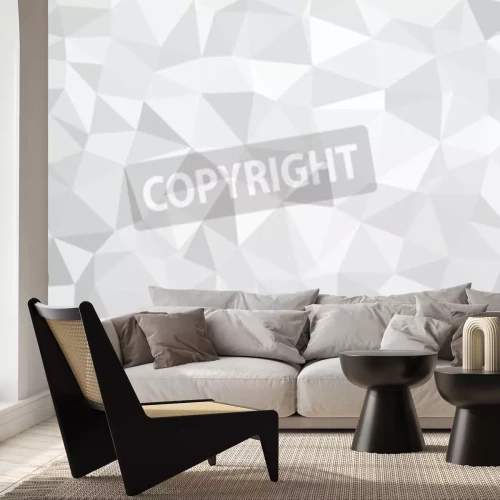 Papier peint  Mosaïque 3D blanche et grise