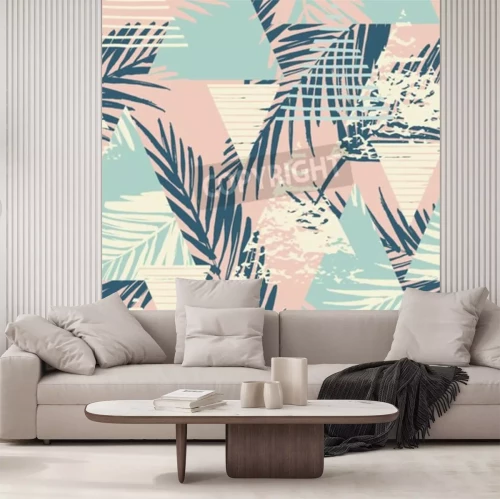 Papier peint  Illustration pastel avec la nature