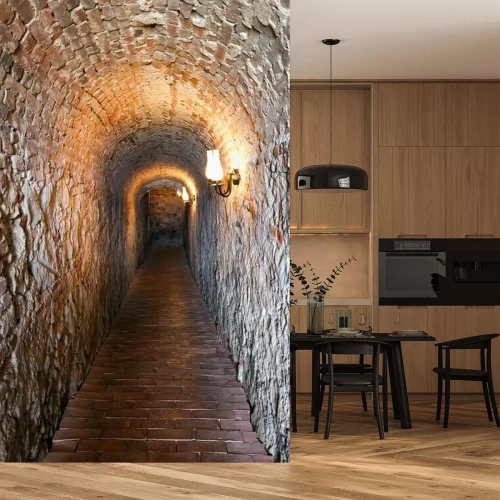 Papier peint  Ancien tunnel en brique