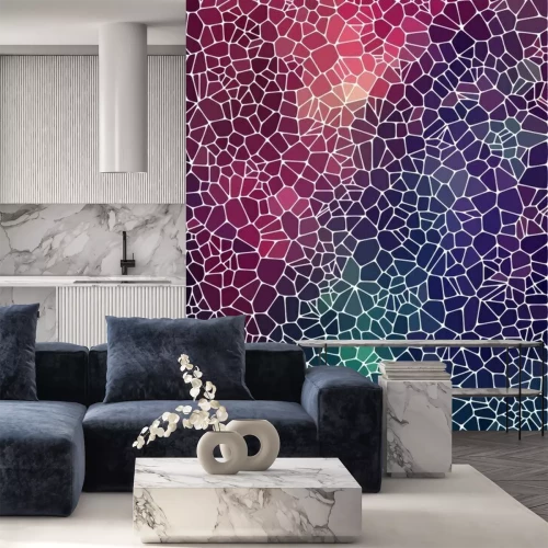 Sticker  Une mosaïque de couleurs entrelacées