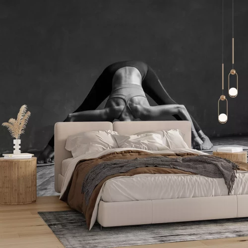 Papier peint  Une fille pratiquant le yoga sur un tapis